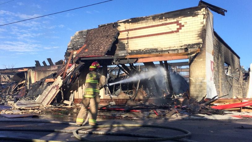 A Nov. 9 fire destroyed the Food for Less grocery store at 3129 E. Third St. in Dayton. FILE PHOTO