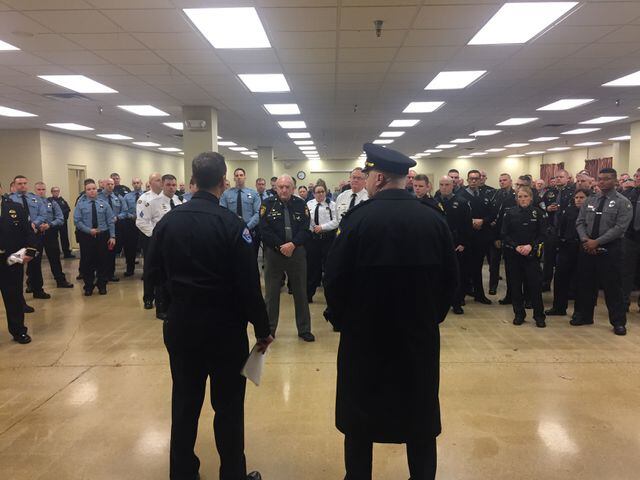 Local officers gather for procession to funeral for slain Westerville officers
