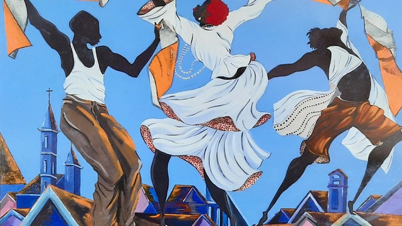 "Dance to THE MOVEMENT" by artist Alice Gatewood Waddell is among the artworks on display for Black History Month at Edward A. Dixon Gallery, 118 W. First St., in Dayton. CONTRIBUTED