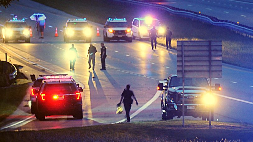 One person was killed in a pedestrian strike at U.S. 35 and Woodman Drive on Friday, Sept. 7, 2018. MARSHALL GORBY / STAFF