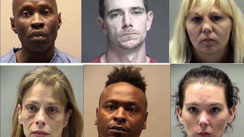Clockwise from top left: Daryl Crusoe, Eric Frazier, Patricia Patterson, Shelley Smith, Michael Shephard and Amber West (Montgomery County Jail)