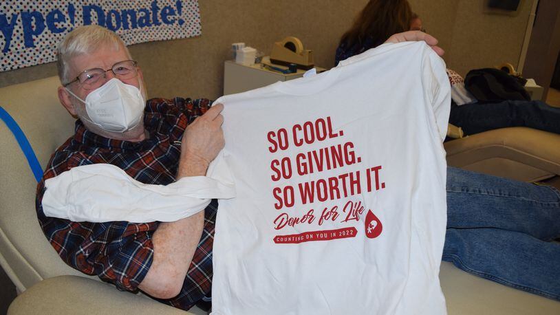 Tom Schaefer of Dayton recently made his 118th lifetime blood donation. CONTRIBUTED