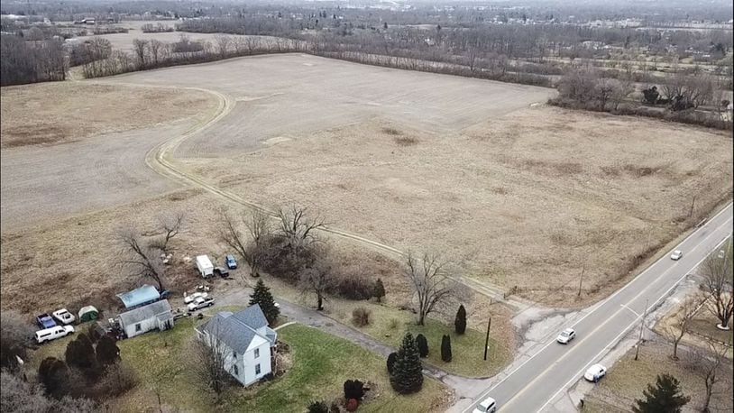 Aerial view of land looking southwest at 4400 Old Troy Pike where Oberer Land Developers LTD proposes building new market-rate, single-family homes. This would be one of the largest new market-rate home developments in Dayton’s recent history. File photo