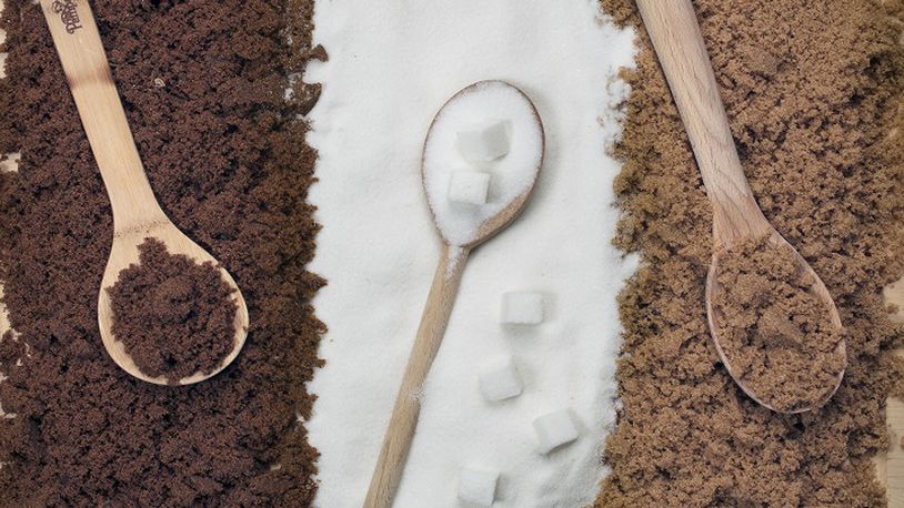 From left, muscovado sugar, granulated sugar and brown sugar. (Tom Wallace/Minneapolis Star Tribune/TNS)
