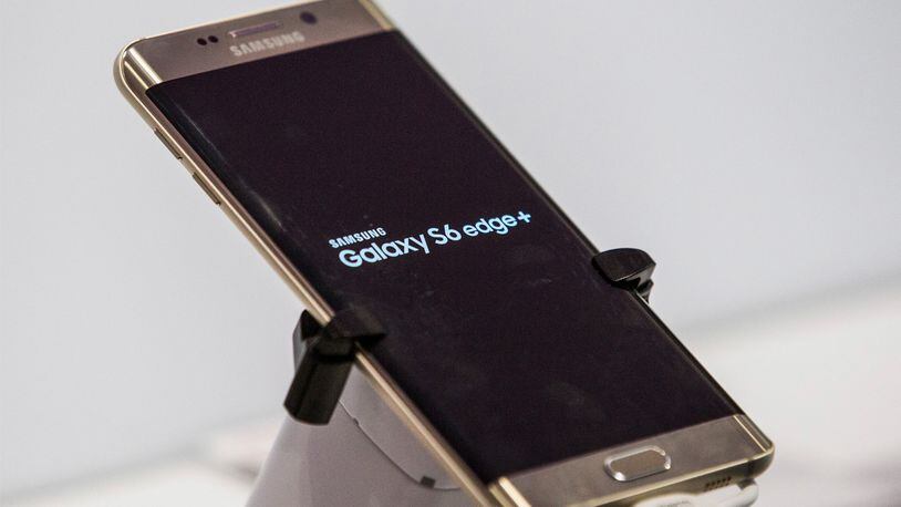 The Samsung Galaxy S6 Edge sits on display in a store on August 21, 2015 in New York, United States.