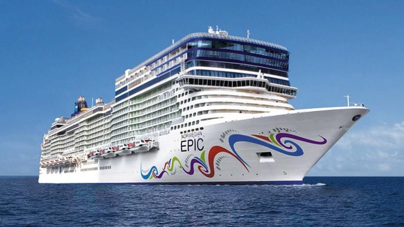 This retouched image from Norwegian Cruise Line shows the Norwegian Epic. The cruise line said the ship crashed into a doc in Puerto Rico Feb. 11.