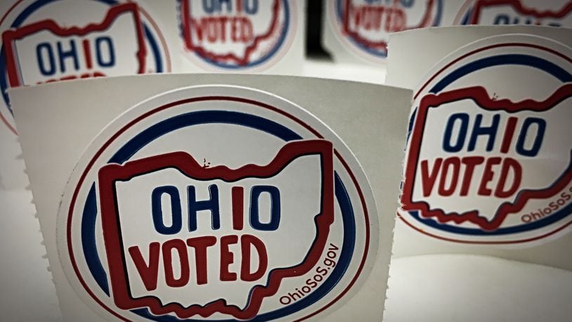 Ohio Voted stickers. MARSHALL GORBY\STAFF