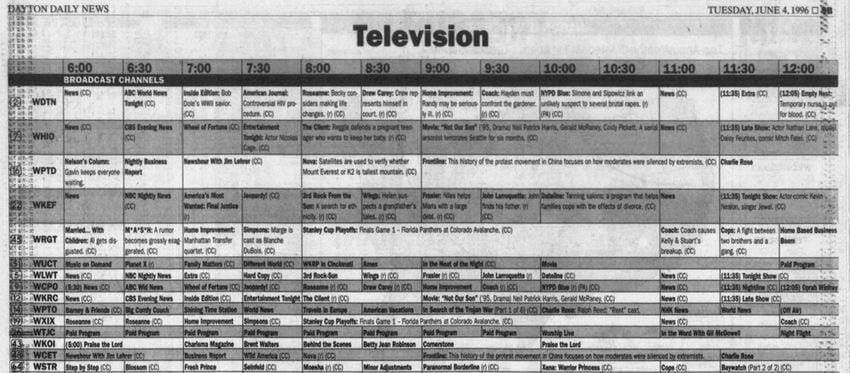 TV and Movie listings pages