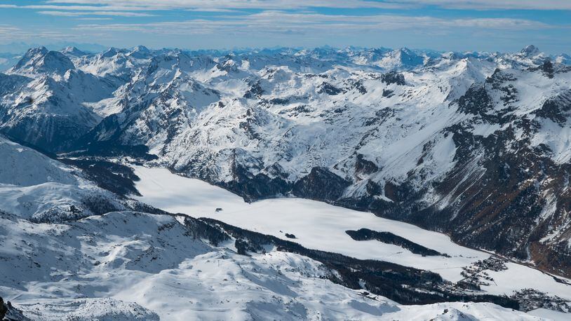 View of St. Moritz region from atop Corvatsch. (Alan Behr/TNS)