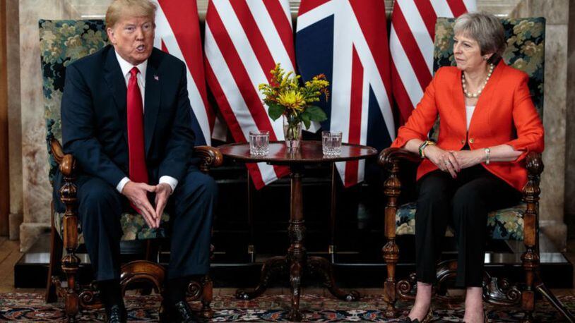 President Donald Trump and British Prime Minister Theresa May met Friday for a working lunch.