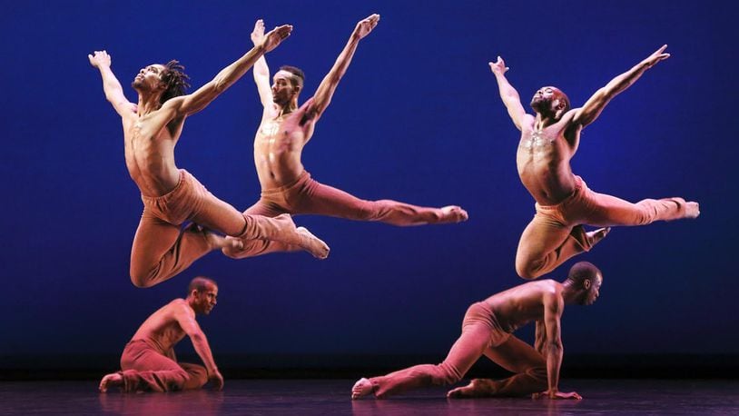 Dayton Contemporary Dance Company, seen here performing Donald McKayle’s “Rainbow ‘Round My Shoulder,” canceled the remainder of its season due to the coronavirus pandemic. The acclaimed troupe will begin its 52nd season this fall. CONTRIBUTED