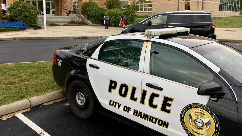 Hamilton Police removed a student from Hamilton Freshman School Tuesday after reports the male student had made verbal threats. School officials sent a notice out to school parents about the incident.(File photo/Journal-News)
