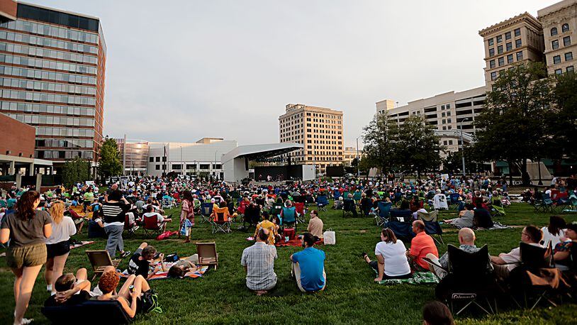Levitt Pavilion, downtown Dayton’s new outdoor music venue, held its first concert on Thursday, Aug. 9, 2018. Gina Chavez, a multi-ethnic Latin pop songstress, held the first show, preceded by the Chaminade Julienne High School band. CONTRIBUTED BY E.L. HUBBARD