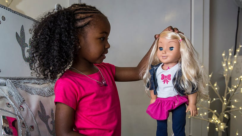 Some security experts are warning consumers about the My Friend Cayla doll, which uses Bluetooth technology to connect to Android and iOS devices.  (Photo by Rob Stothard/Getty Images)