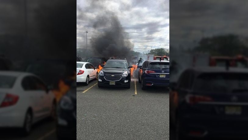 Firefighters had to put out not one but two different fires that started when drivers parked near hot coals dumped after tailgating at the New York Jets game Sunday.