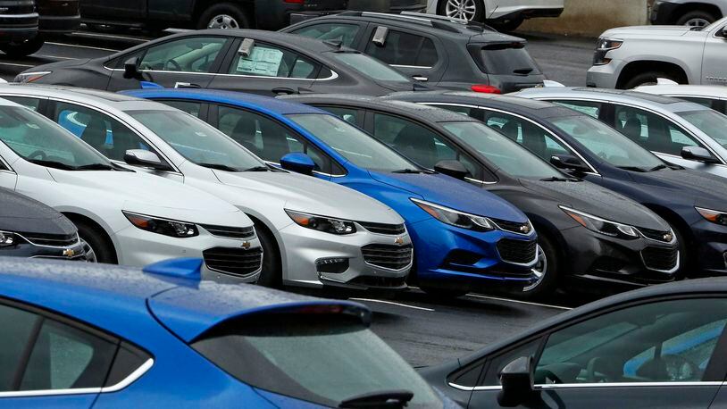 In this January 2017 photo, Chevrolet cars are ready for sale in Pittsburgh. (AP Photo/Gene J. Puskar)