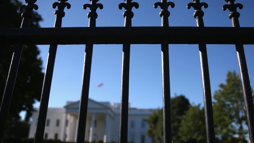 The wrought iron fence that surrounds the White House is shown, September 22, 2014 in Washington, DC.  (Photo by Mark Wilson/Getty Images)