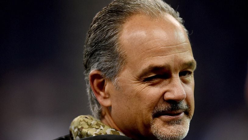 INDIANAPOLIS, IN - NOVEMBER 20:  Head coach Chuck Pagano of the Indianapolis Colts watches action prior to a game against the Tennessee Titans at Lucas Oil Stadium on November 20, 2016 in Indianapolis, Indiana.  (Photo by Stacy Revere/Getty Images)