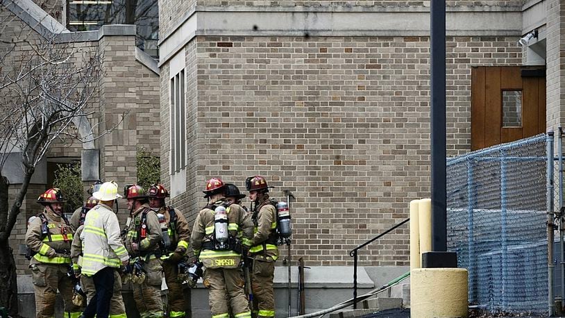 A fire was reported Monday, March 18, 2024 at Holy Angels Church. Holy Angels Catholic School was evacuated as a result. No injuries were reported. MARSHALL GORBY / STAFF