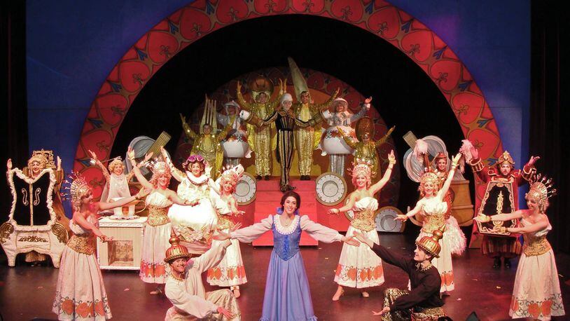 Stephanie Windland (Belle) and the cast of La Comedia Dinner Theatre’s production of Disney’s Beauty and the Beast, which continues through Aug. 20 in Springboro. CONTRIBUTED PHOTO