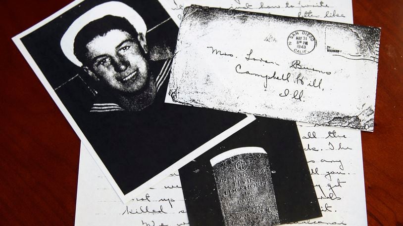 Photos and correspondence about Elvin “Junior” Bockhorn, Jr.from a shipmate. Bockhorn was killed aboard the USS Cushing during the Battle of Guadalcanal on November 13, 1942. TY GREENLEES / STAFF