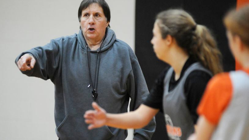 Tim Gabbard is in his 39th season coaching the Waynesville High School girls basketball team. The unbeaten Spartans are No. 3 in the D-III state poll. MARC PENDLETON / STAFF