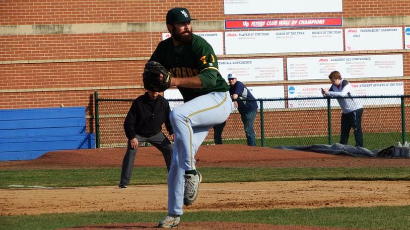 Wright State’s Jesse Scholtens fires a pitching during last week’s perfect game against Dayton. Photo courtesy of Wright State