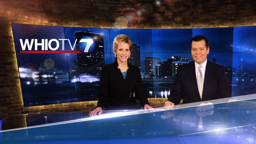 WHIO-TV was pulled from the DirectTV and AT&T channel lineup after they were unable to reach a new transmission deal. Pictured are longtime WHIO-TV anchors Cheryl McHenry, left, and James Brown in the news station's studio.