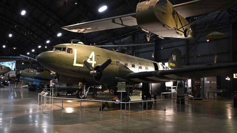 The Douglas C-47 and Waco CG-4A glider took part in D-Day in 1944. Both aircraft can be found in the World War II Gallery at the National Museum of the U.S. Air Force. (U.S. Air Force photo)