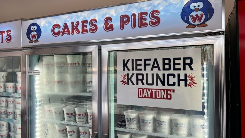 Jeffrey Neace, owner of Whit’s Frozen Custard in Centerville, recently created new flavor Kiefaber Krunch. The business will donate $3 from every pint sold to Dayton 6th, the NIL organization for UD Basketball. CONTRIBUTED