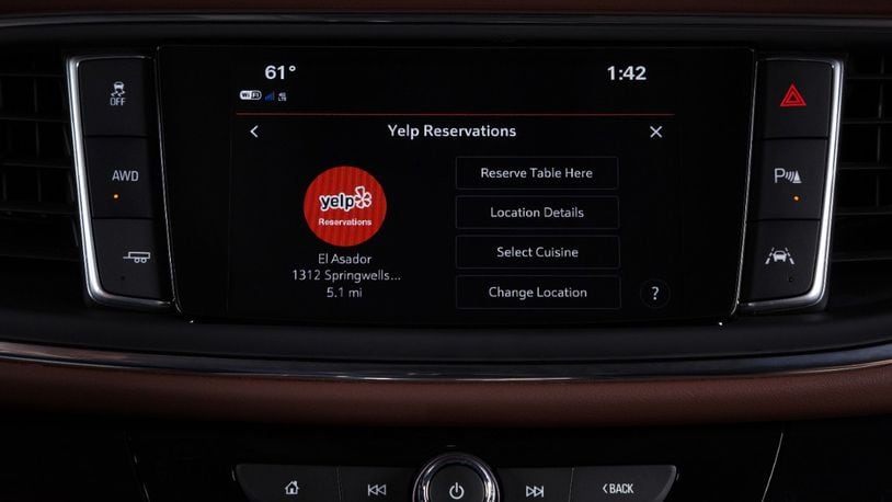 With just a few taps on the infotainment touchscreen, Buick drivers can reserve a table at a restaurant for up to 10 people. (Photo by Jeffrey Sauger for Buick)