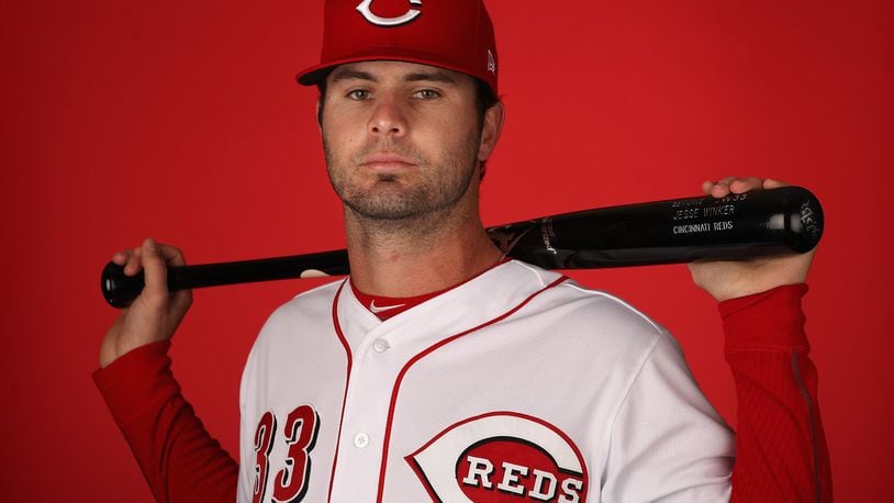 GOODYEAR, AZ - FEBRUARY 18: Jesse Winker #33 of the Cincinnati Reds poses for a portait during a MLB photo day at Goodyear Ballpark on February 18, 2017 in Goodyear, Arizona. (Photo by Christian Petersen/Getty Images)