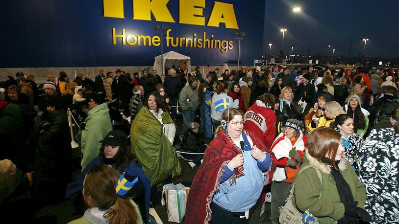 IKEA fans wait outside for the grand opening of the store Wednesday morning, March 12, 2008. GREG LYNCH / STAFF