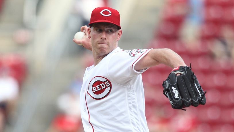 Reds starter Anthony DeSclafani pitches against the Brewers on Thursday, June 28, 2018, at Great American Ball Park in Cincinnati. David Jablonski/Staff