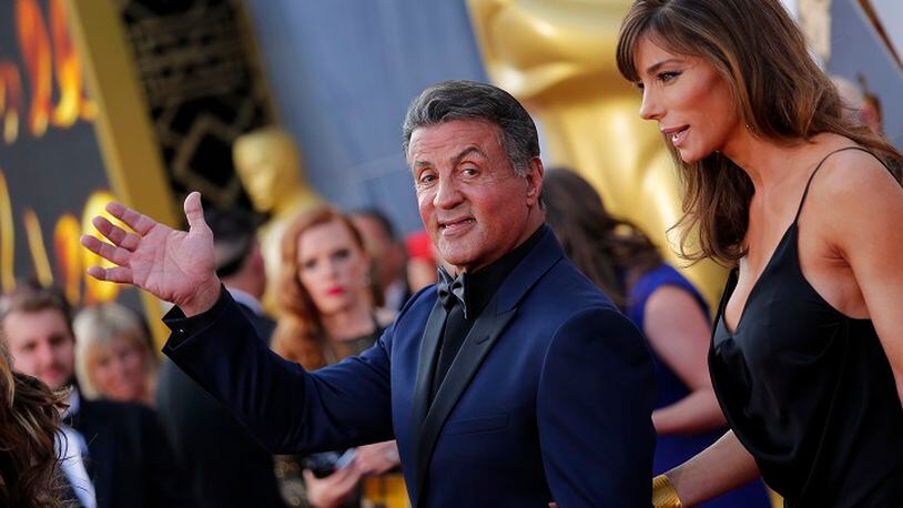 Sylvester Stallone and wife Jennifer Flavin arrive at the 88th Academy Awards on February 28, 2016, at the Dolby Theatre in Hollywood. (Jay L. Clendenin/Los Angeles Times/TNS)