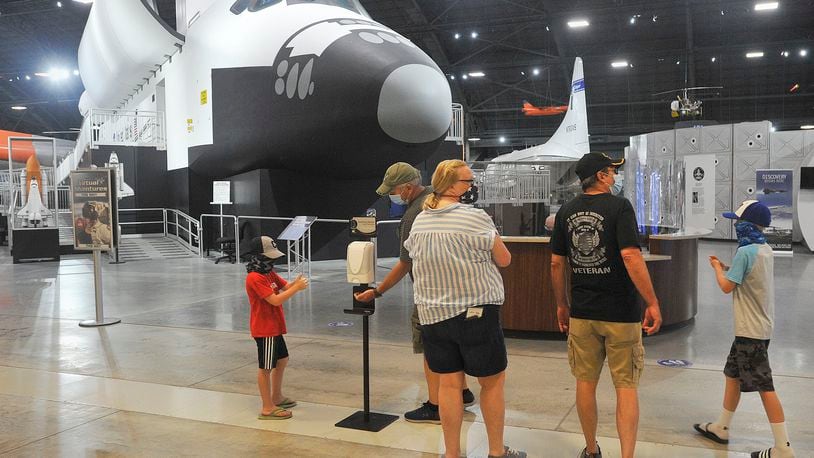 The National Museum of the United States Air Force reopened Wednesday after a 108 day closure. Vistors are required to wear mask. If a visitor arrives without a face covering, one will be offered free of charge. Social distancing will be encouraged. MARSHALL GORBYSTAFF