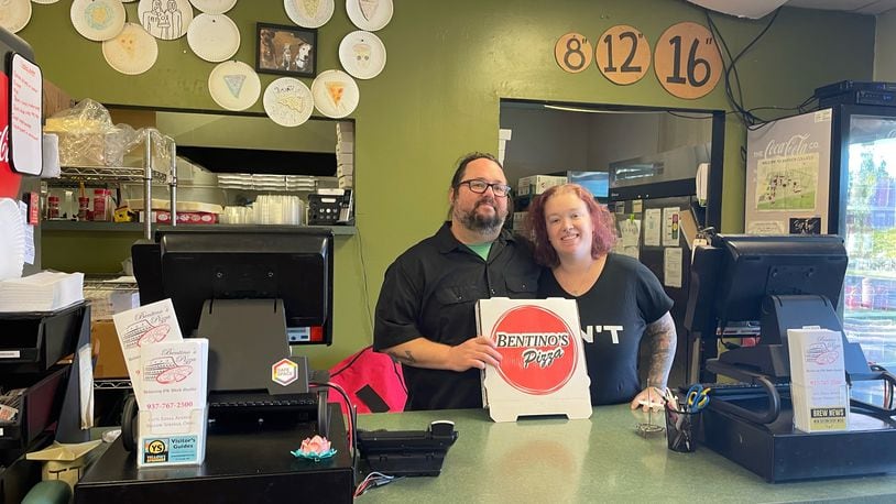 After 16 years of renting a space in Yellow Springs, Carl and Kim Lea, the owners of Bentino’s Pizza, can now call 107 1/2 Xenia Avenue their forever home as they look for a new next door tenant.