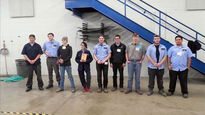 The SkillsUSA awards winners at Voss Collision Center. Photo courtesy of Michael Moore