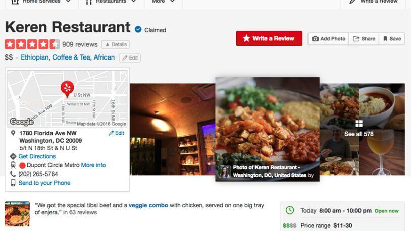 Yelp now displays health scores for restaurants throughout California. The number can be found in the right corner of the restaurant’s page under price range. (Yelp)