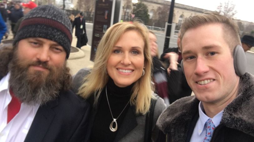 Clayton Councilman Kenneth Henning (right) attended the inauguration of President Donald Trump on Friday and met Duck Dynasty star Willie Robertson and his wife, Korie. CONTRIBUTED