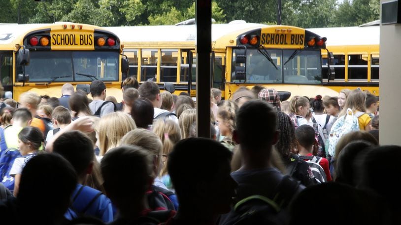 Social distancing — in hallways, on buses and in classrooms — will be a challenge if Ohio’s K-12 schools reopen in August. FILE PHOTO