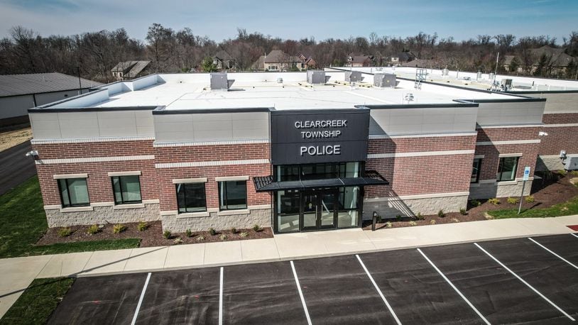 The new Clearcreek Twp. police station is nearly complete. The 18,000 square-foot, $5.6 million facility is on Bunnell Hill Road on the north side of the township's government center campus. JIM NOELKER/STAFF