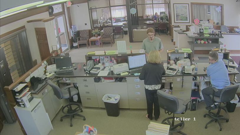 Surveillance photo of a person who police say robbed Union Savings Bank in Franklin today. PROVIDED