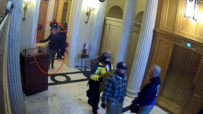 Taken from a statement of facts filed in a federal court case, authorities accuse Derek Jancart with entering the U.S. Capitol during the Jan. 6 riot.