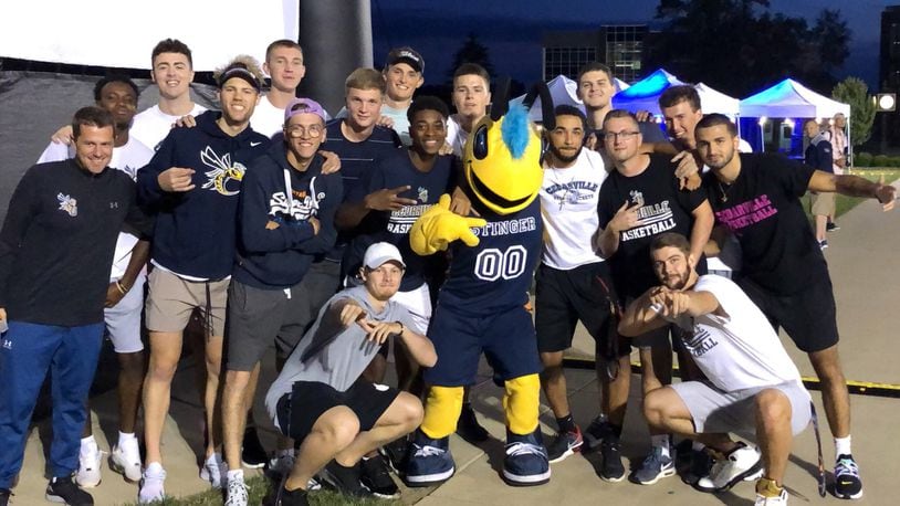 The Cedarville University basketball team poses for a photo on campus on Friday, Aug. 23, 2019. Submitted photo