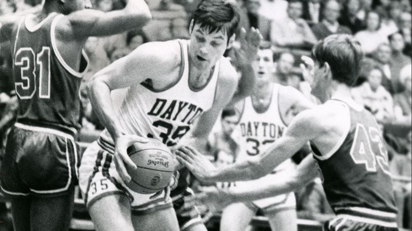 Dayton's George Janky (35) against Portland at the Frericks Center during the 1968-69 season. Dayton Daily News archive
