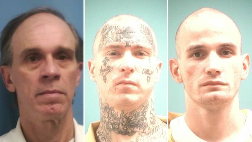 Benny Ray Blansett (left), Jonathan "Hustle" Blankenship and Christopher Benson High escaped from two separate Mississippi prisons early Friday, authorities said.
