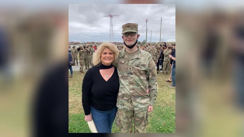 Michele Silence-Lucas and her son Ryan Lucas, Private First Class of the U.S. Army, at his graduation from boot camp in 2021. Contributed