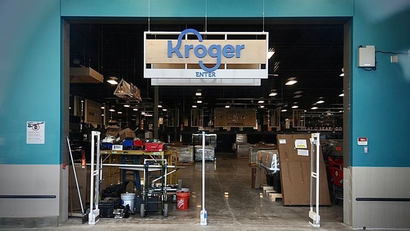 Construction is almost completely on the new Kroger store in Riverside on Woodman Avenue. MARSHALL GORBY \STAFF