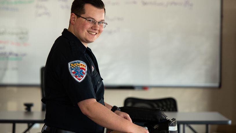 Jacob Cain of Greenville is just one of more than 70 people from the local area who have benefited from Spirit s EMT scholarship programs. Cain was recently named the valedictorian of Spirit s first company sponsored paramedic class. Cain started his EMS career by taking classes as a high school senior and obtaining his EMT certification the summer following graduation.